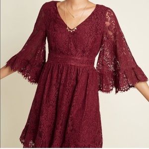 ModCloth “Through the Bluebells” Dress in Wine
